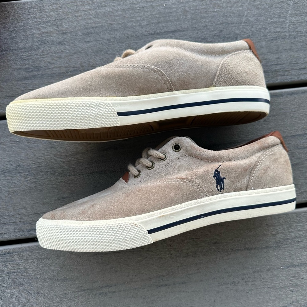 Ralph Lauren Men's Beige Suede Sneakers